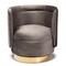 Baxton Studio Saffi Grey Velvet Upholstered Gold Finished Swivel Accent Chair 163-10573 - alternate 4